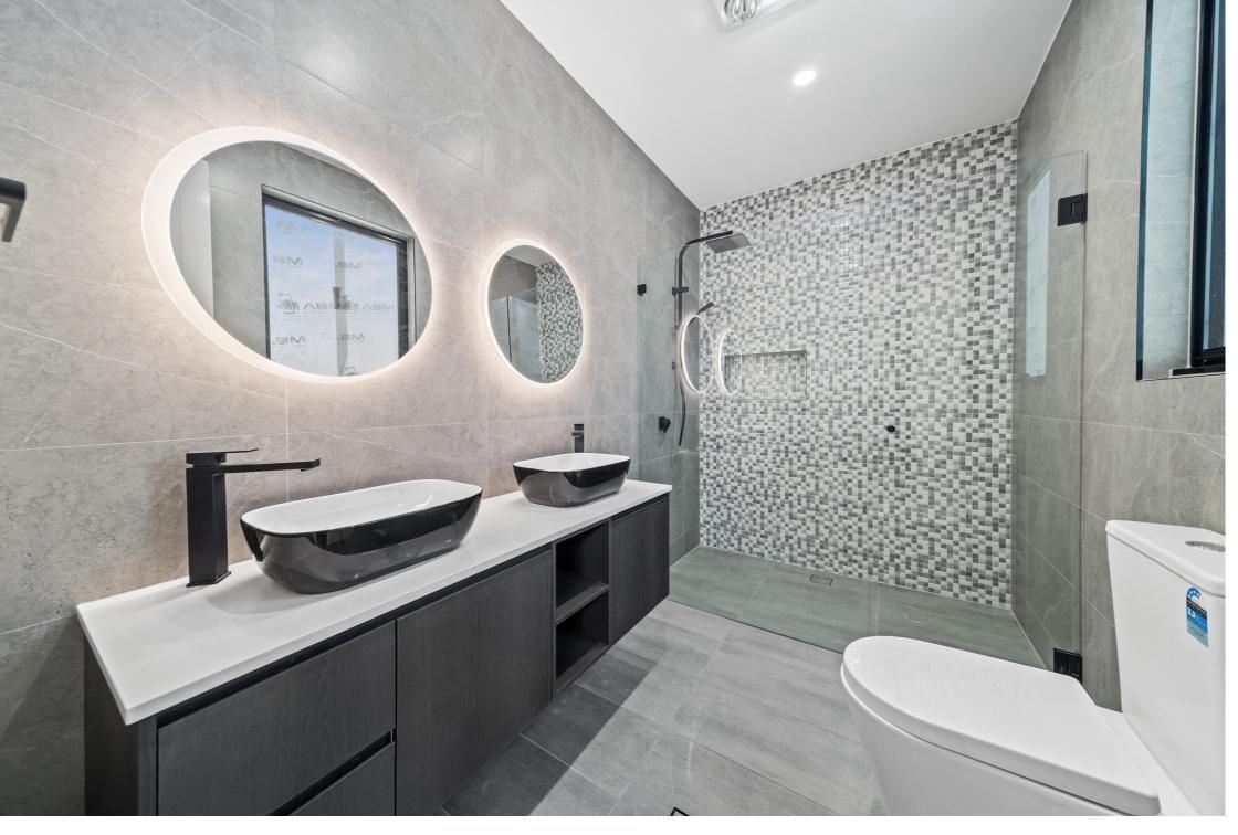 Ensuite — Concrete-Look Tiles
